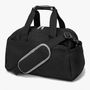 NWOT Classic Black Duffel Bag with Padded Strap